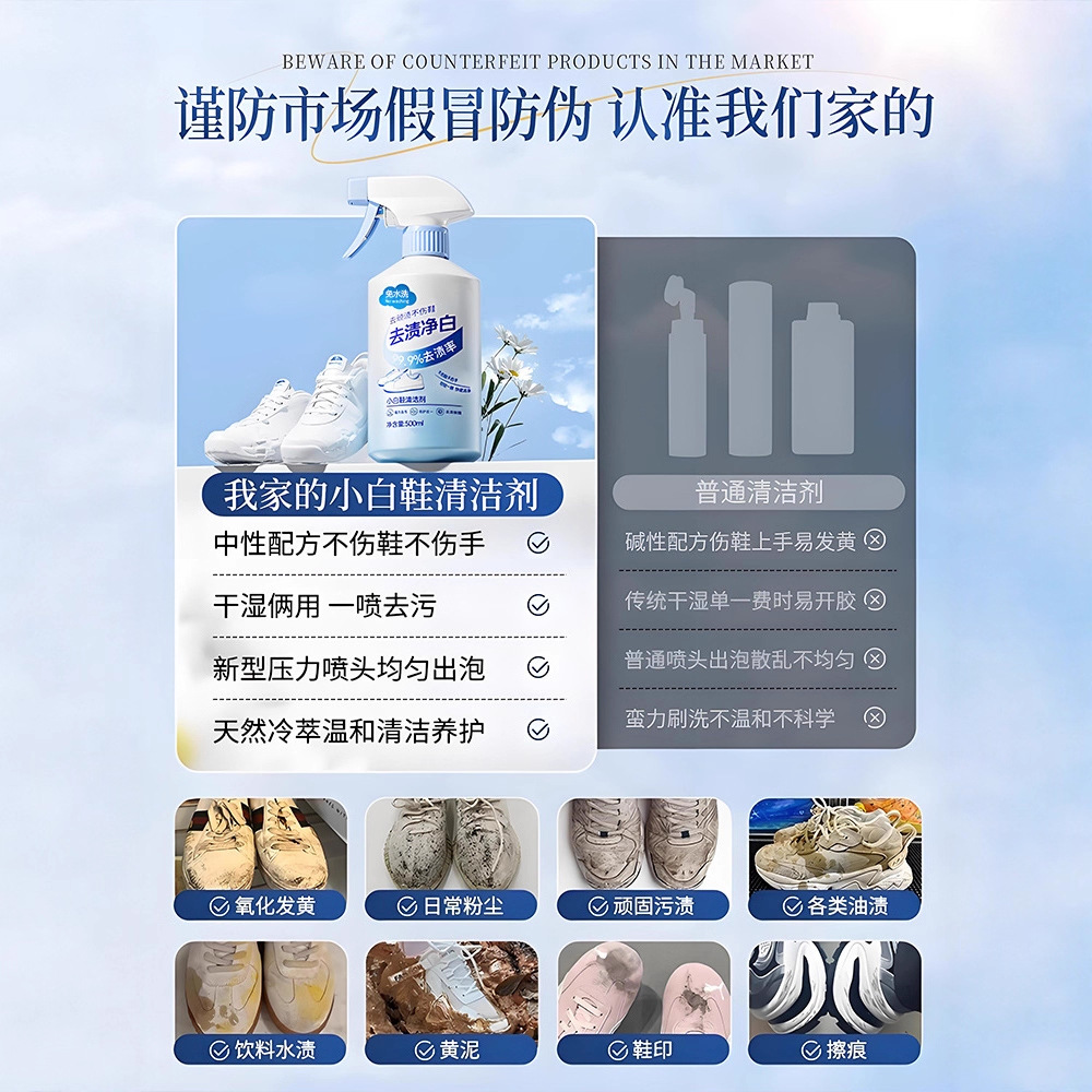 500ml white shoe cleaner no cl - Sneaker Care White review and price